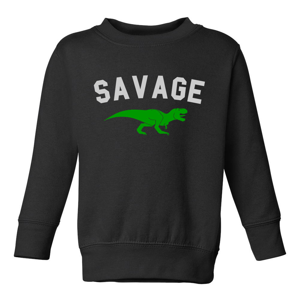 Savage Dinosaur Toddler Boys Crewneck Sweatshirt Black