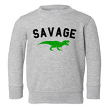Savage Dinosaur Toddler Boys Crewneck Sweatshirt Grey