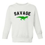 Savage Dinosaur Toddler Boys Crewneck Sweatshirt White
