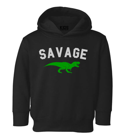 Savage Dinosaur Toddler Boys Pullover Hoodie Black