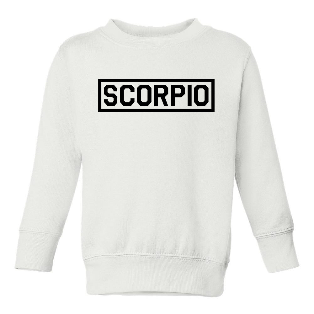 Scorpio Horoscope Sign Toddler Boys Crewneck Sweatshirt White