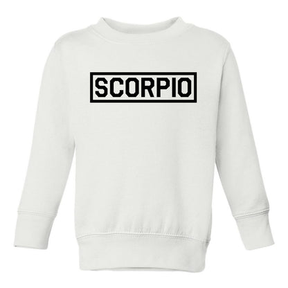 Scorpio Horoscope Sign Toddler Boys Crewneck Sweatshirt White