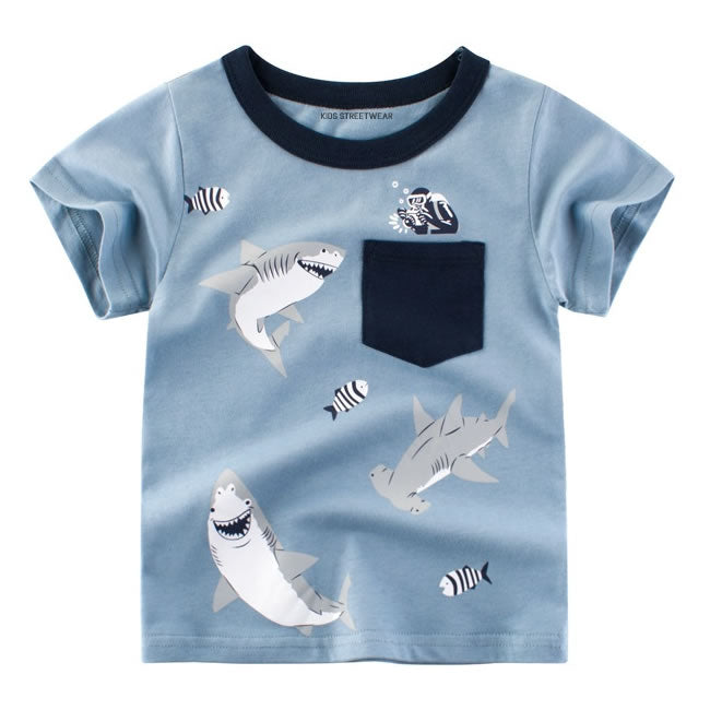 Sea Scuba Diving Sharks RM Toddler Boys Ringer Pocket T-Shirt