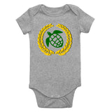 Sea Turtle Emblem Infant Baby Boys Bodysuit Grey