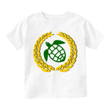 Sea Turtle Emblem Infant Baby Boys Short Sleeve T-Shirt White