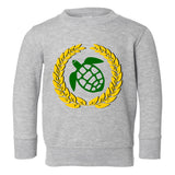Sea Turtle Emblem Toddler Boys Crewneck Sweatshirt Grey