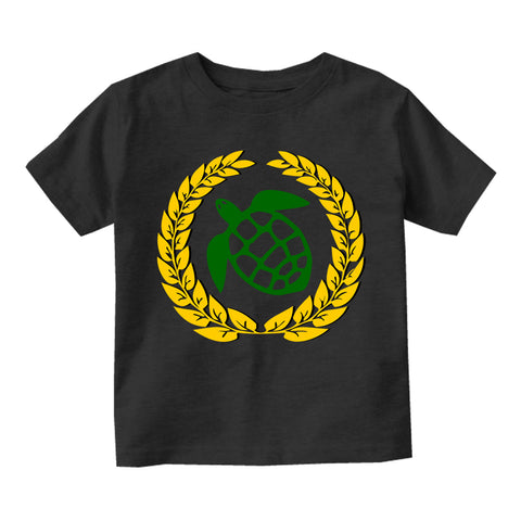 Sea Turtle Emblem Toddler Boys Short Sleeve T-Shirt Black