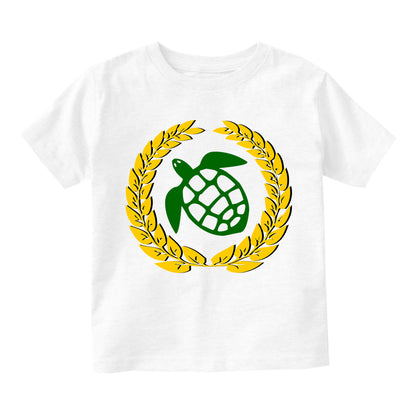 Sea Turtle Emblem Toddler Boys Short Sleeve T-Shirt White