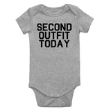 Second Outfit Today Infant Baby Boys Bodysuit Grey