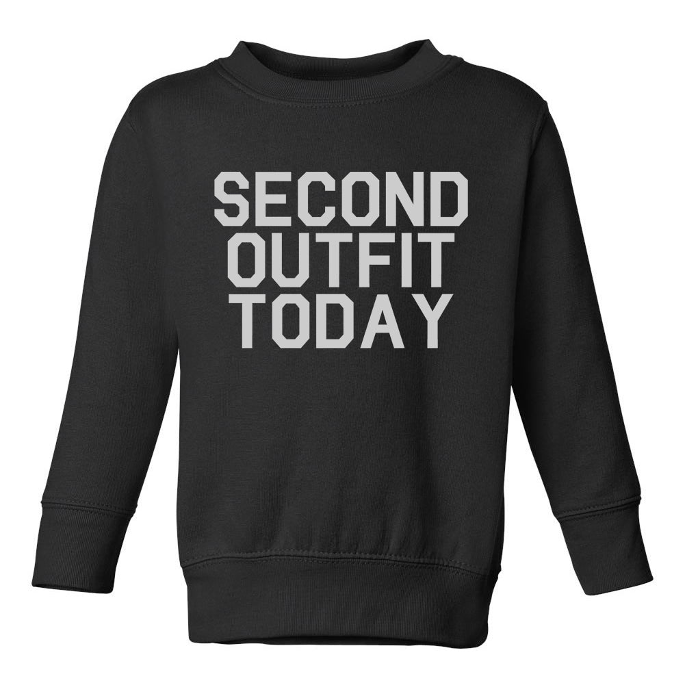 Second Outfit Today Toddler Boys Crewneck Sweatshirt Black