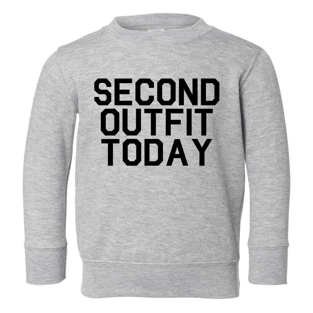 Second Outfit Today Toddler Boys Crewneck Sweatshirt Grey