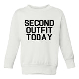 Second Outfit Today Toddler Boys Crewneck Sweatshirt White