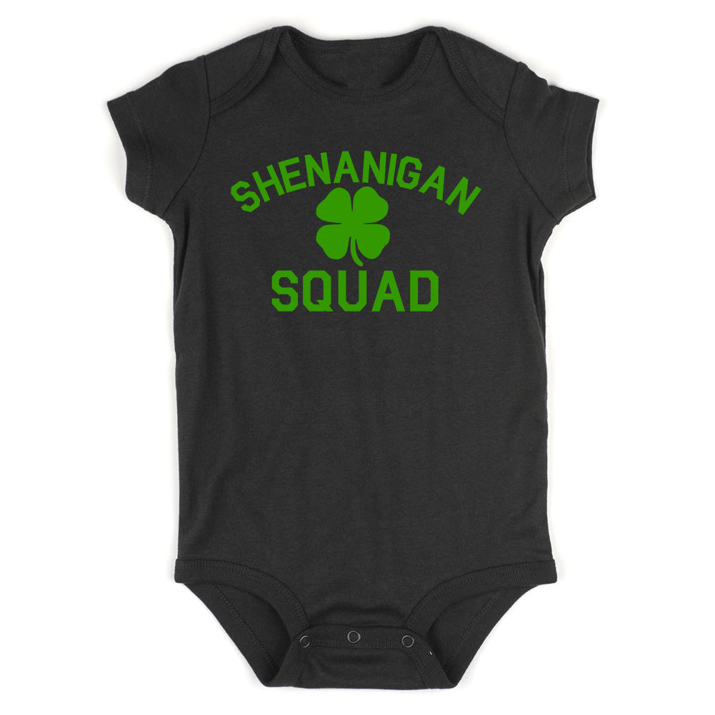 Shenanigan Squad St Patricks Day Green Infant Baby Boys Bodysuit Black