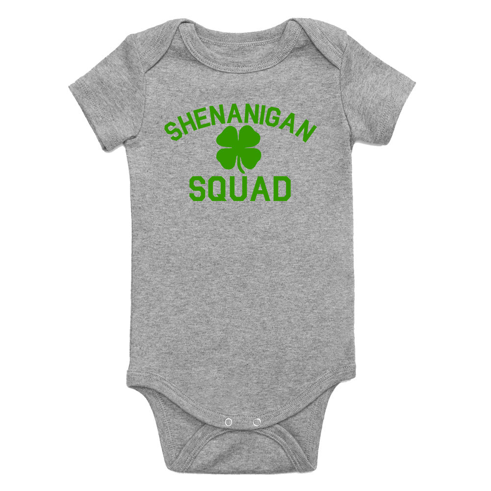 Shenanigan Squad St Patricks Day Green Infant Baby Boys Bodysuit Grey