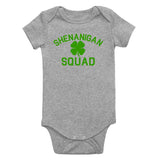 Shenanigan Squad St Patricks Day Green Infant Baby Boys Bodysuit Grey