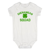 Shenanigan Squad St Patricks Day Green Infant Baby Boys Bodysuit White