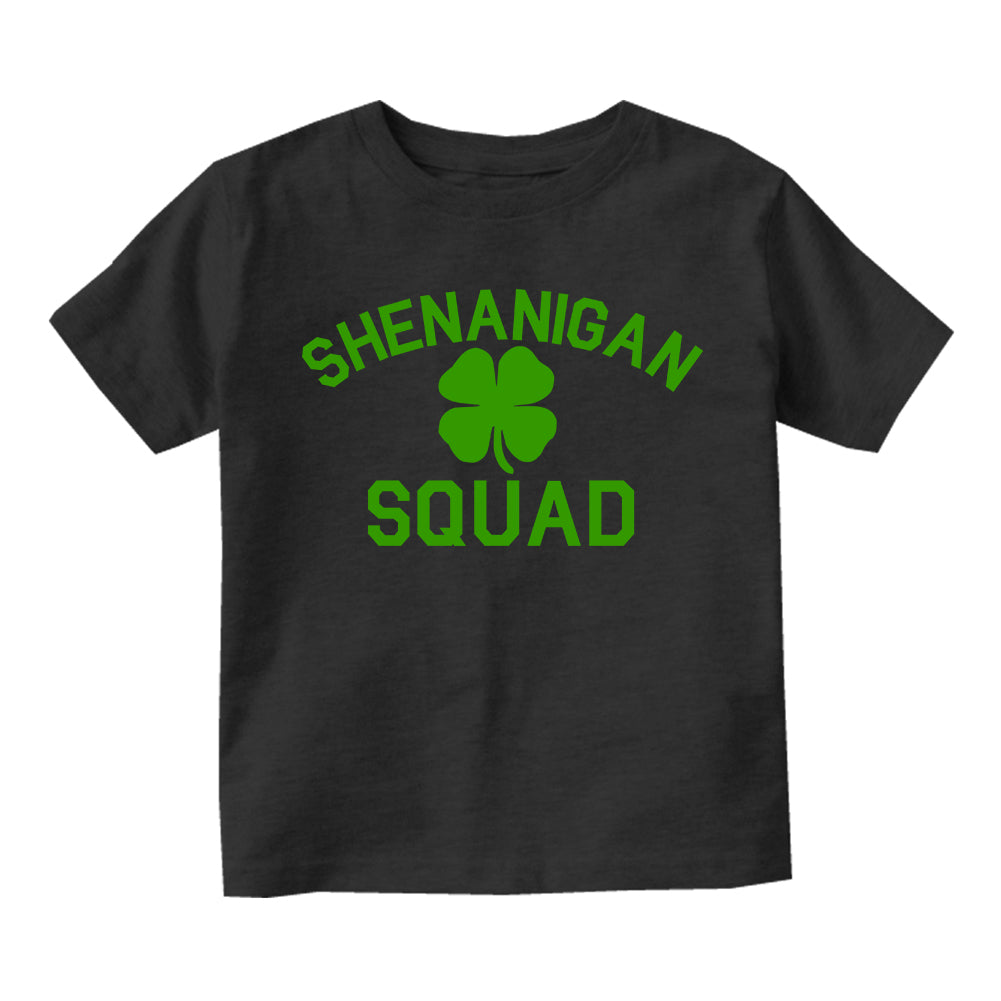 Shenanigan Squad St Patricks Day Green Infant Baby Boys Short Sleeve T-Shirt Black