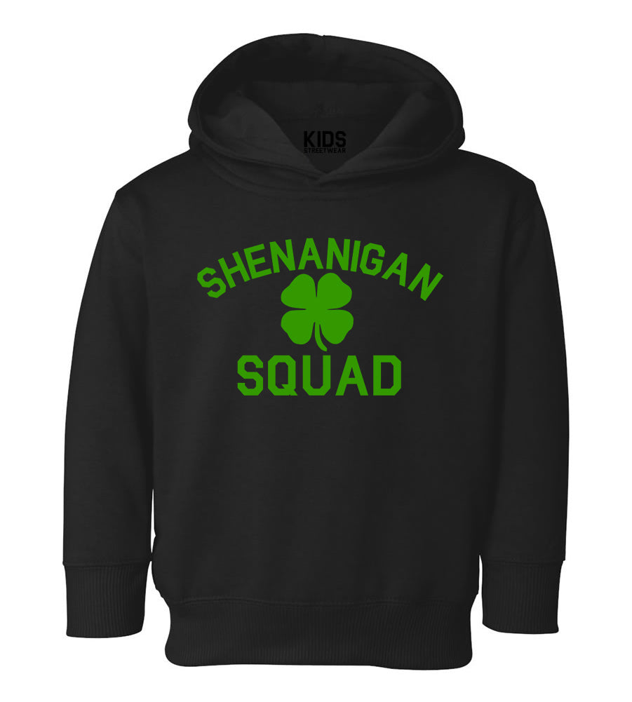 Shenanigan Squad St Patricks Day Green Toddler Boys Pullover Hoodie Black