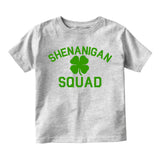 Shenanigan Squad St Patricks Day Green Toddler Boys Short Sleeve T-Shirt Grey