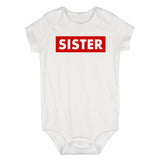 Sister Red Box Infant Baby Girls Bodysuit White