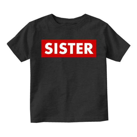 Sister Red Box Infant Baby Girls Short Sleeve T-Shirt Black