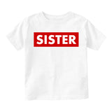 Sister Red Box Infant Baby Girls Short Sleeve T-Shirt White