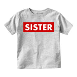 Sister Red Box Toddler Girls Short Sleeve T-Shirt Grey