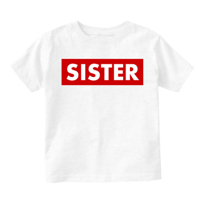 Sister Red Box Toddler Girls Short Sleeve T-Shirt White
