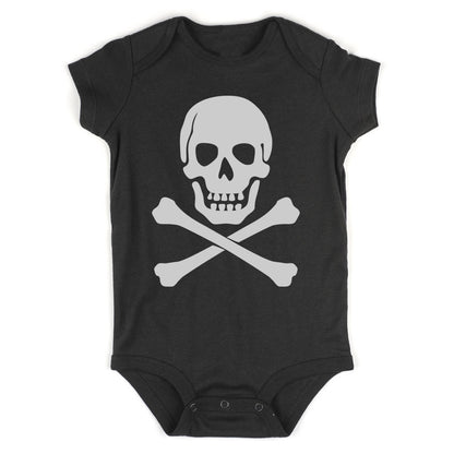 Skull And Crossbones Infant Baby Boys Bodysuit Black