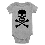 Skull And Crossbones Infant Baby Boys Bodysuit Grey
