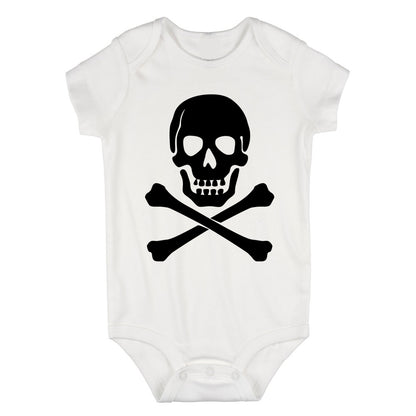 Skull And Crossbones Infant Baby Boys Bodysuit White