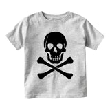 Skull And Crossbones Infant Baby Boys Short Sleeve T-Shirt Grey