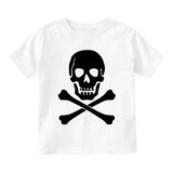 Skull And Crossbones Infant Baby Boys Short Sleeve T-Shirt White