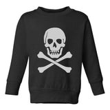 Skull And Crossbones Toddler Boys Crewneck Sweatshirt Black