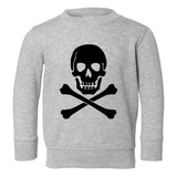 Skull And Crossbones Toddler Boys Crewneck Sweatshirt Grey