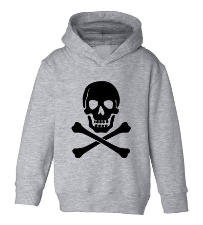 Skull And Crossbones Toddler Boys Pullover Hoodie Grey