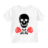Skull And Roses Infant Baby Boys Short Sleeve T-Shirt White