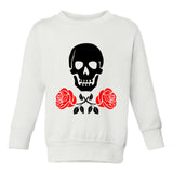 Skull And Roses Toddler Boys Crewneck Sweatshirt White
