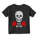 Skull And Roses Toddler Boys Short Sleeve T-Shirt Black
