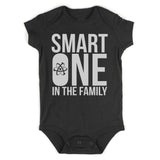 Smart One In The Family Infant Baby Boys Bodysuit Black