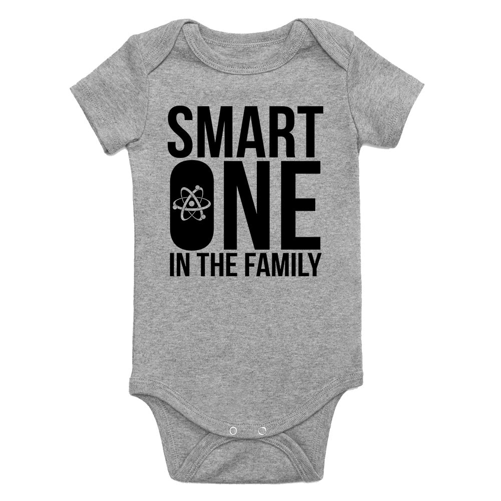 Smart One In The Family Infant Baby Boys Bodysuit Grey