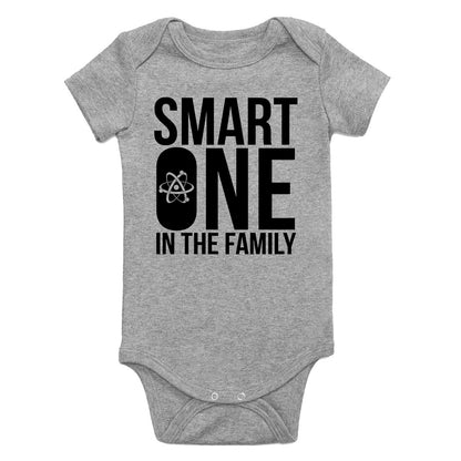 Smart One In The Family Infant Baby Boys Bodysuit Grey