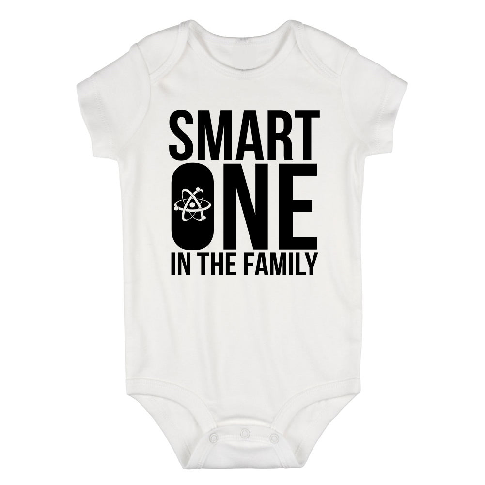 Smart One In The Family Infant Baby Boys Bodysuit White