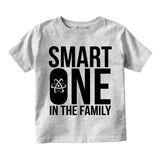 Smart One In The Family Infant Baby Boys Short Sleeve T-Shirt Grey