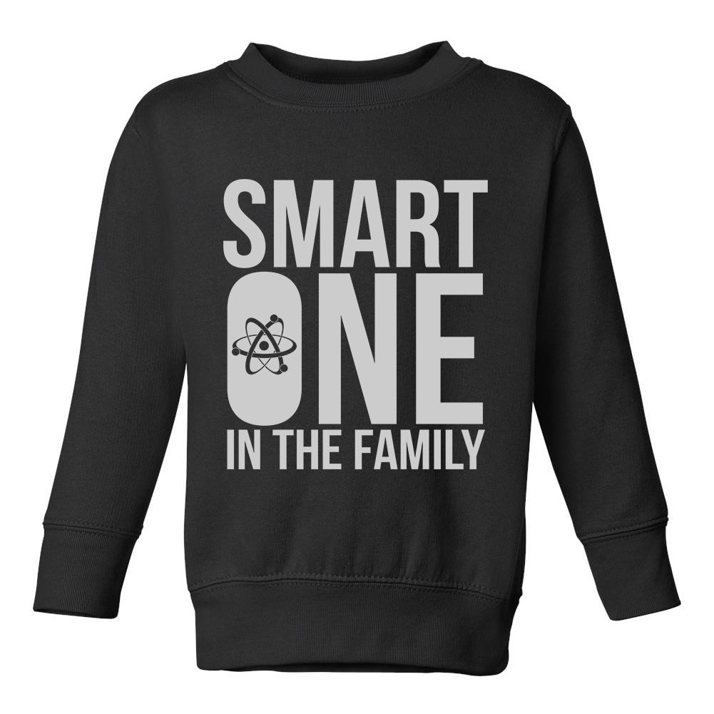 Smart One In The Family Toddler Boys Crewneck Sweatshirt Black