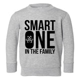 Smart One In The Family Toddler Boys Crewneck Sweatshirt Grey