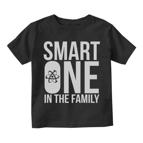 Smart One In The Family Toddler Boys Short Sleeve T-Shirt Black