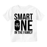 Smart One In The Family Toddler Boys Short Sleeve T-Shirt White