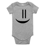 Smiley Emoticon Cute Baby Bodysuit One Piece Grey