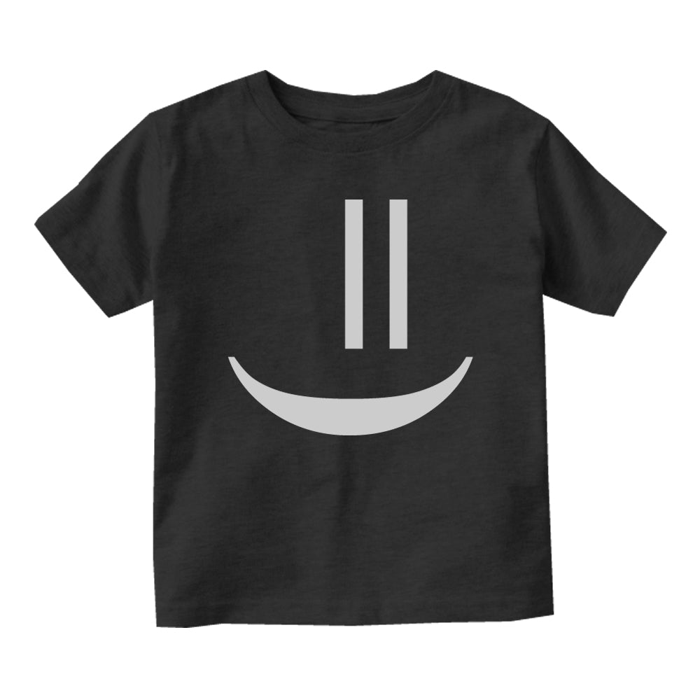 Smiley Emoticon Cute Baby Toddler Short Sleeve T-Shirt Black
